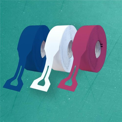 Coloured or white rolls of tags, printed or blank